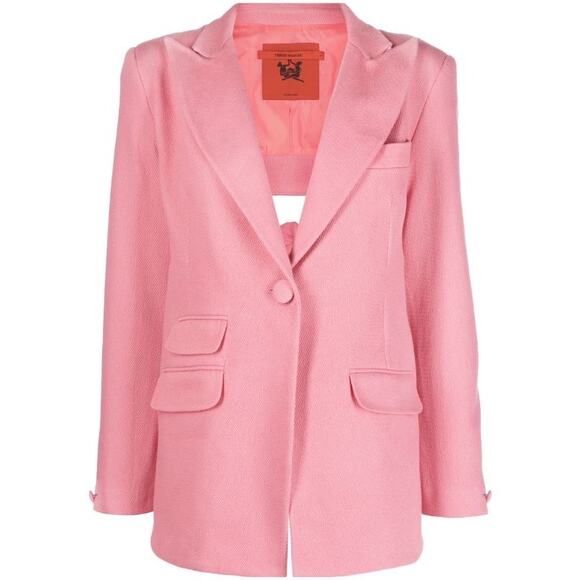 THEBE MAGUGU Bubblegum Pink Backless Single-Breasted Blazer Size XS - Picture 11 of 11